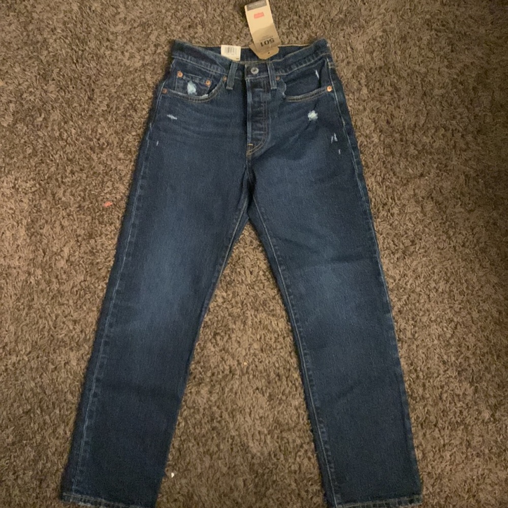 Levi's Women's 501 High-Rise Button Fly Straight Cropped Jeans Size (24X26)